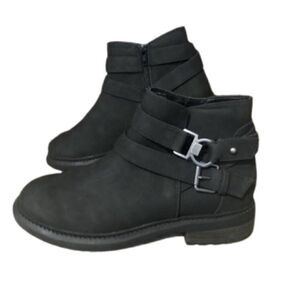 Black Classic Moto Ankle Height Women’s Boots Size 8 Vegan Leather sustainable